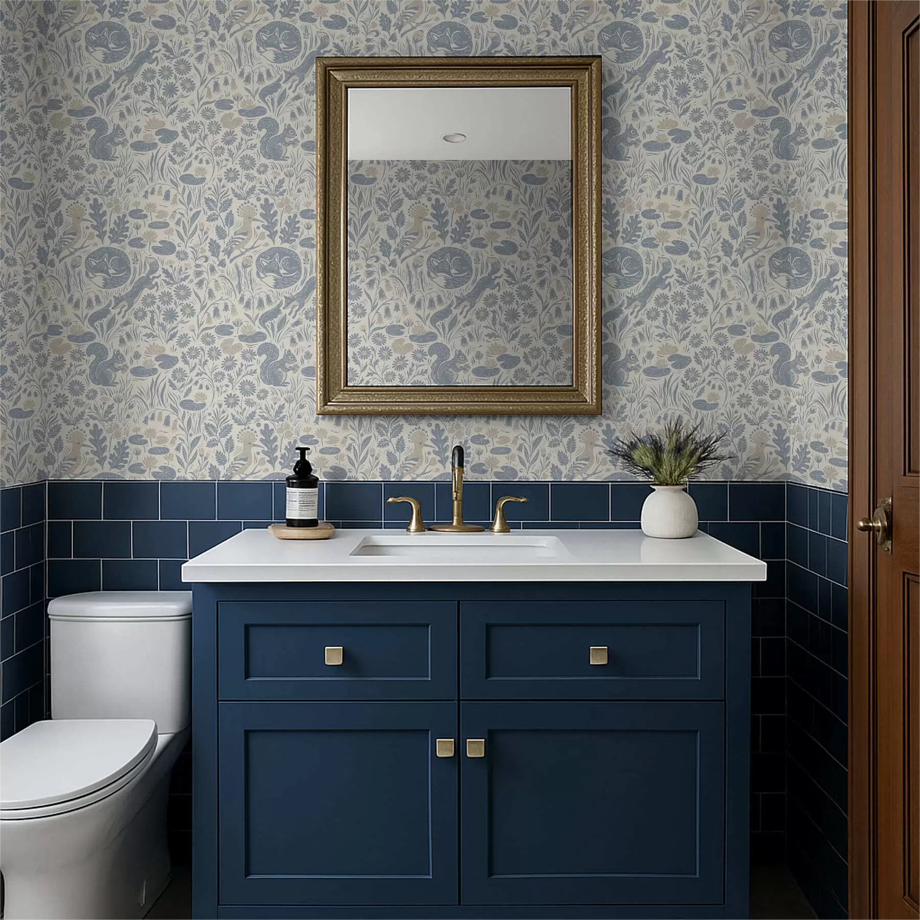 murales Motivo decorativo con animales del bosque a01158