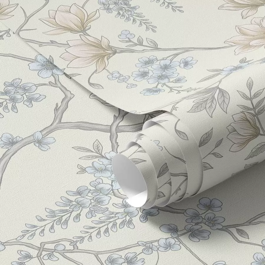 Wall Mural Photo Wallpaper Delicate floral pattern with branches and flowers a01159