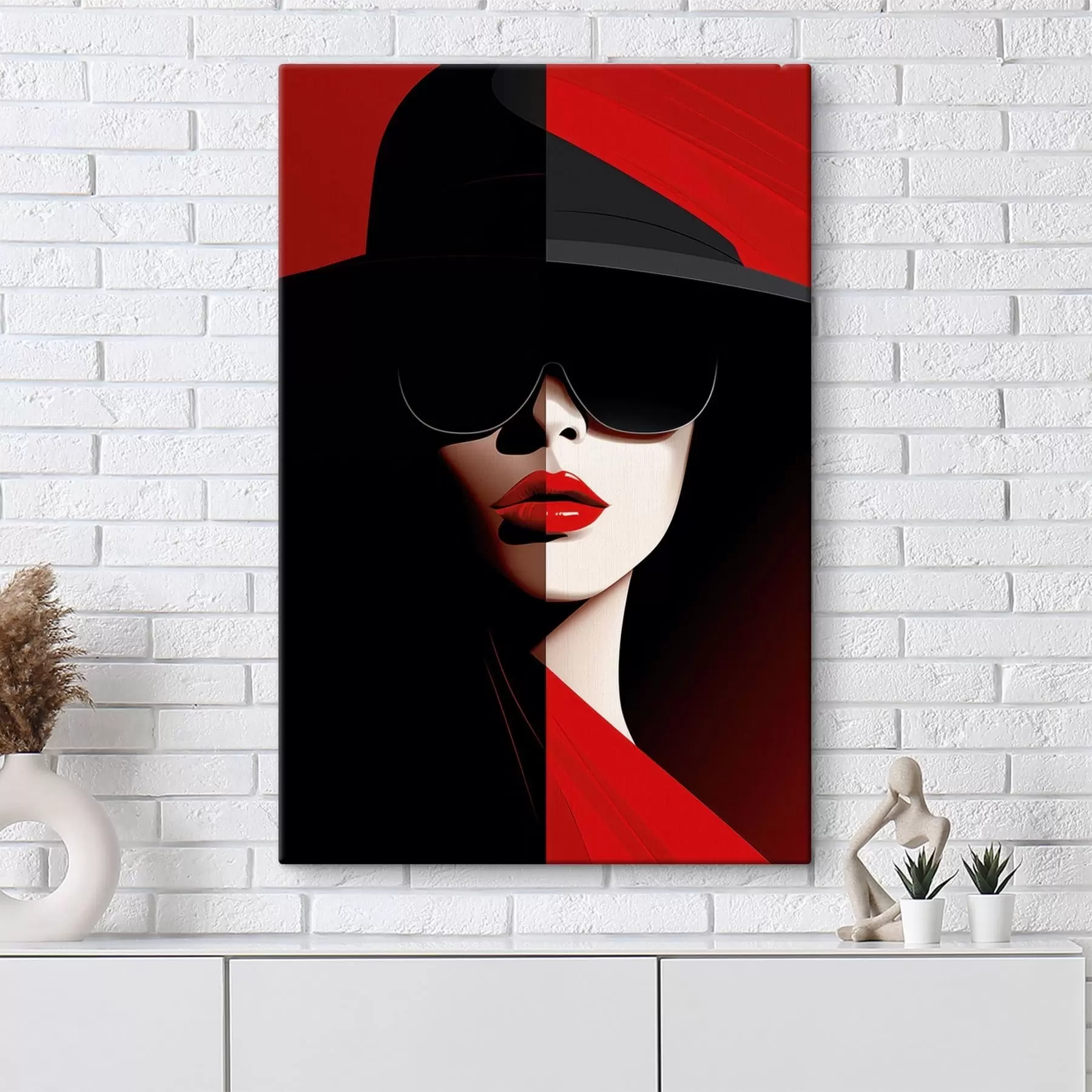 wall murals Woman in a hat s48649