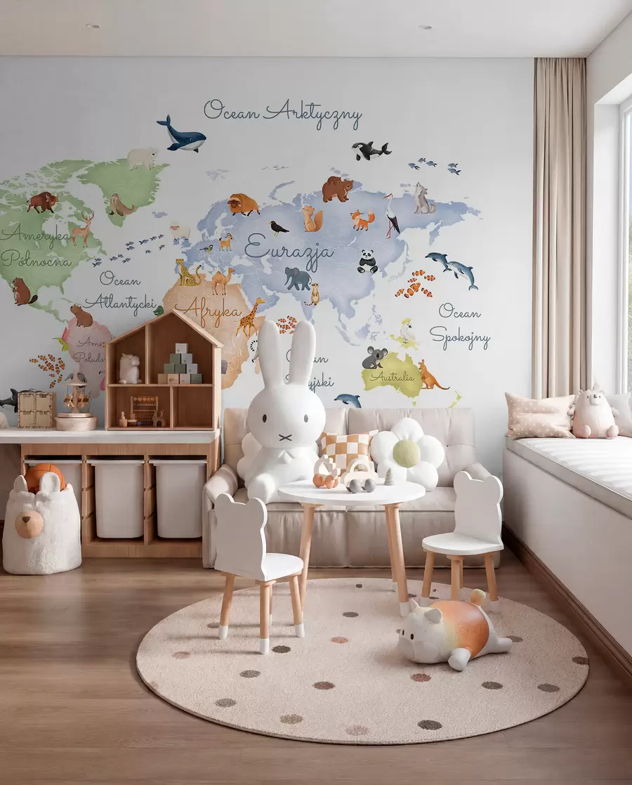 peintures murales Atlas pastel en polonais c00012pl