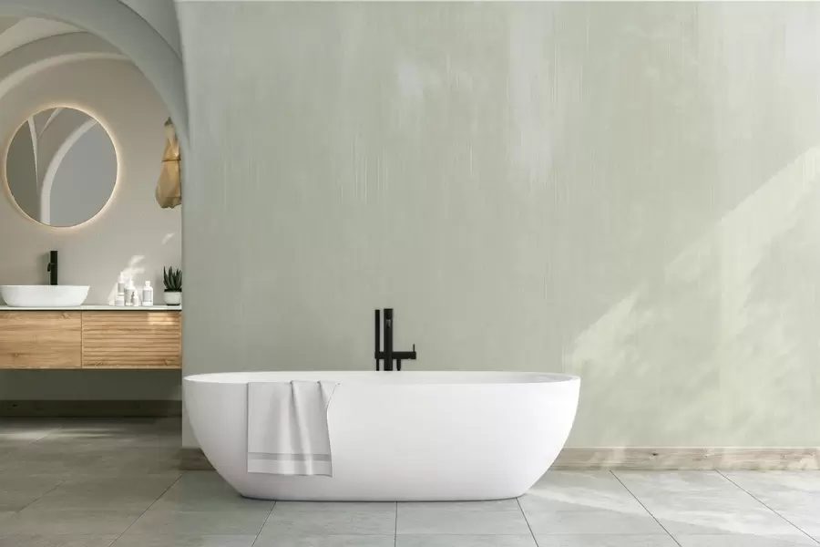 peintures murales Fond vert pâle avec une légère texture verticale w05121v3