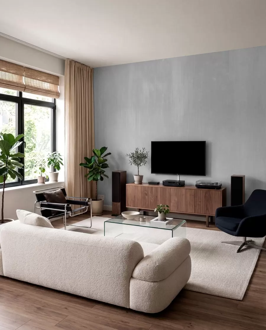 wall murals Light gray background with even vertical texture w05121v4