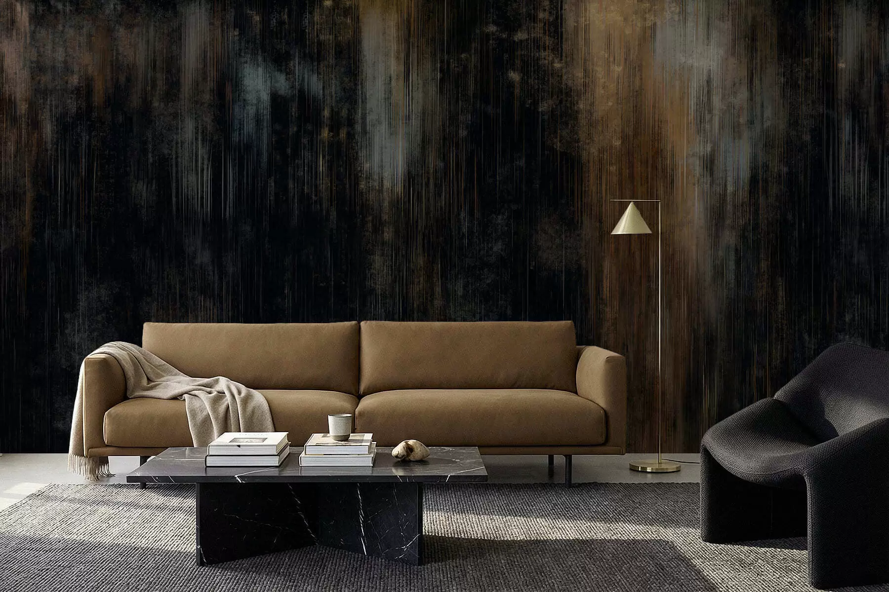peintures murales Fond abstrait sombre avec des stries verticales w05121v5