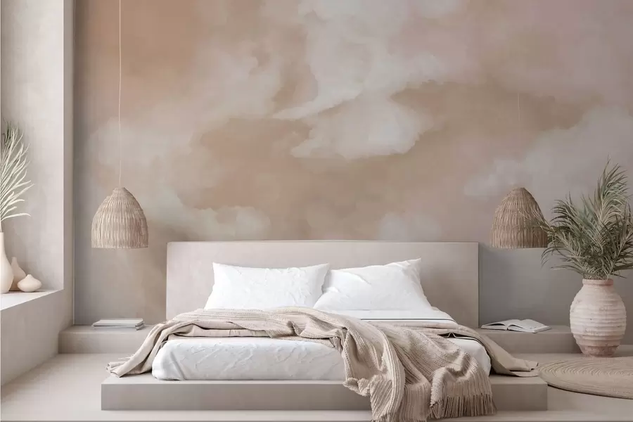 murales Fondo difuminado y suave en tonos beige cálidos w05426