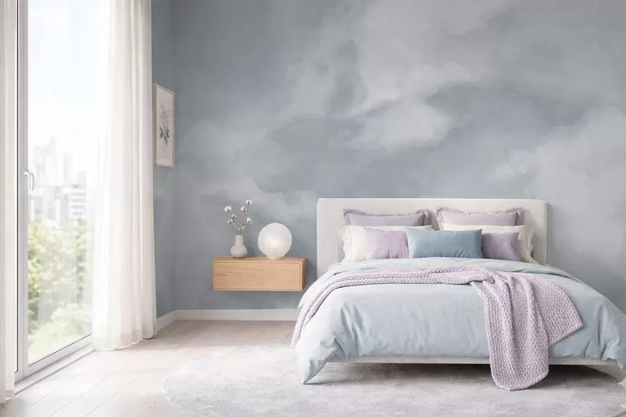 murales Fondo difuminado y suave en tonos gris claro w05426v1