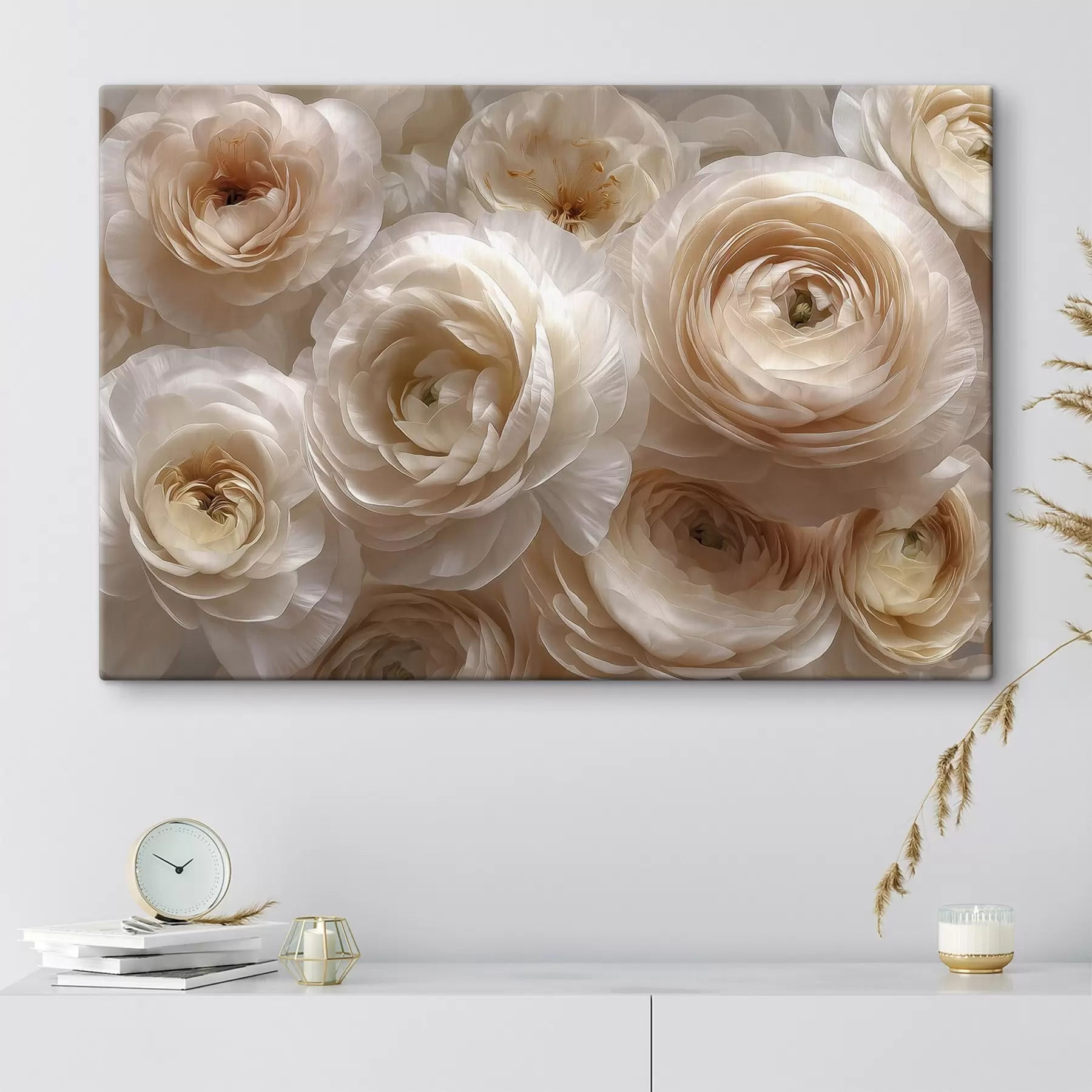 murales Rosas blancas, delicado arreglo floral s48628