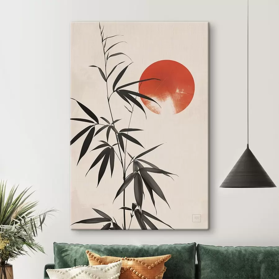 wall murals Japanese landscape with sunshine s48630