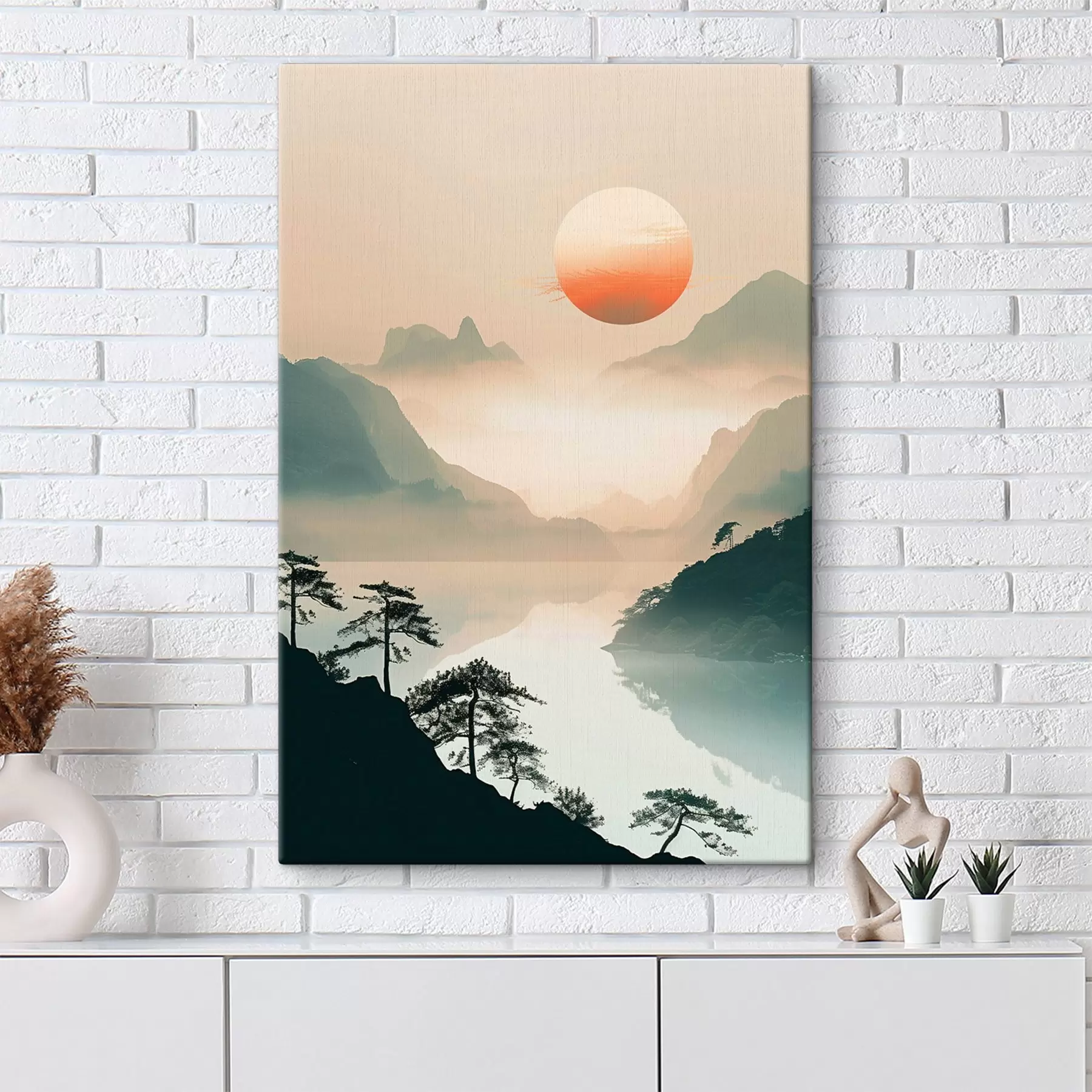 wall murals Bamboo branches, oriental style s48632