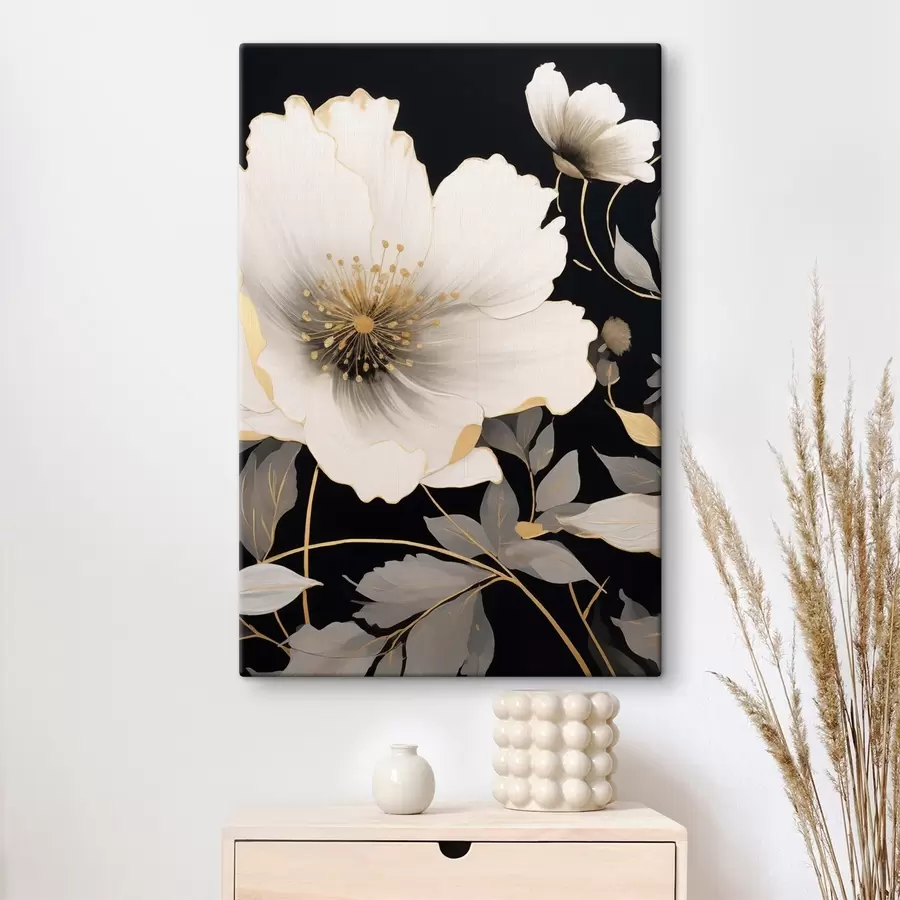 wall murals Monochrome flowers s48634