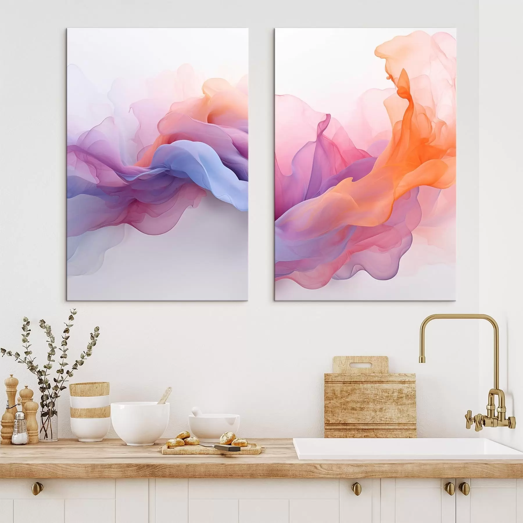 wall murals colorful waves, contemporary style m30282