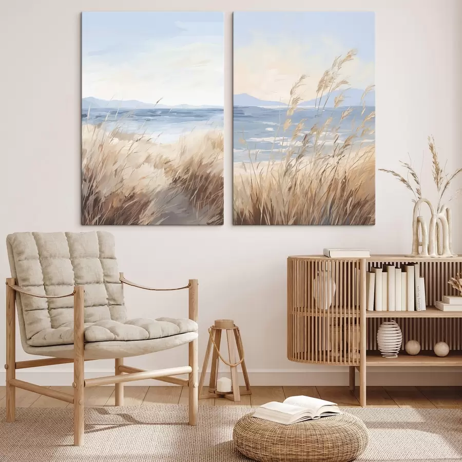 murales Pintura que imita un paisaje costero m30297