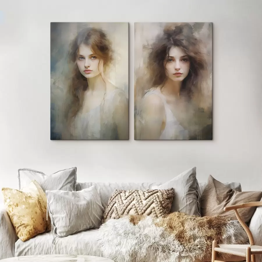 murales Cuadro de imitación de una niña m30299