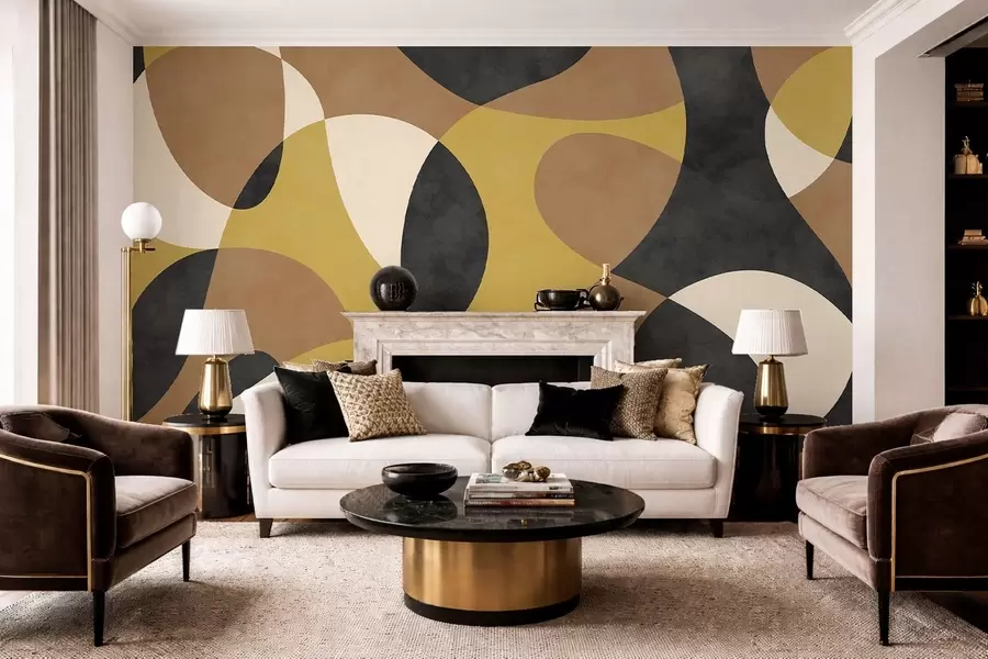 Wall Mural Photo Wallpaper Abstract pattern with flowing shapes and contrast w05149