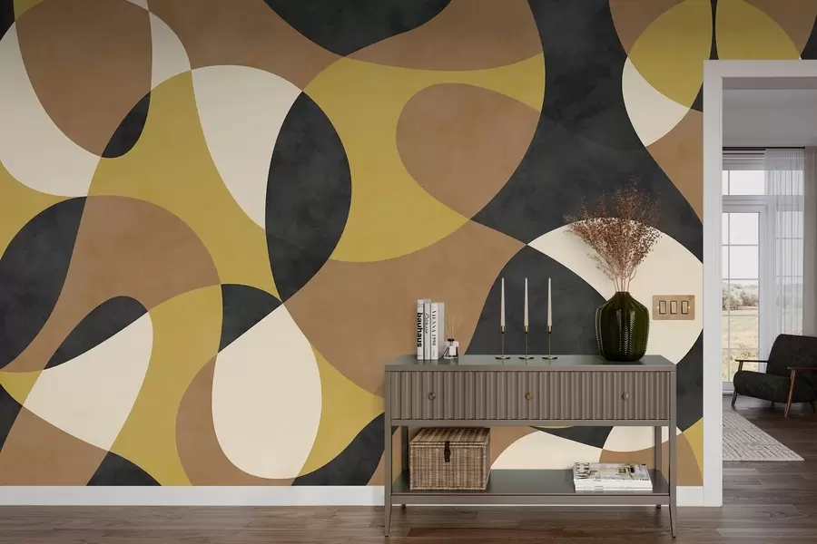 Wall Mural Photo Wallpaper Abstract pattern with flowing shapes and contrast w05149