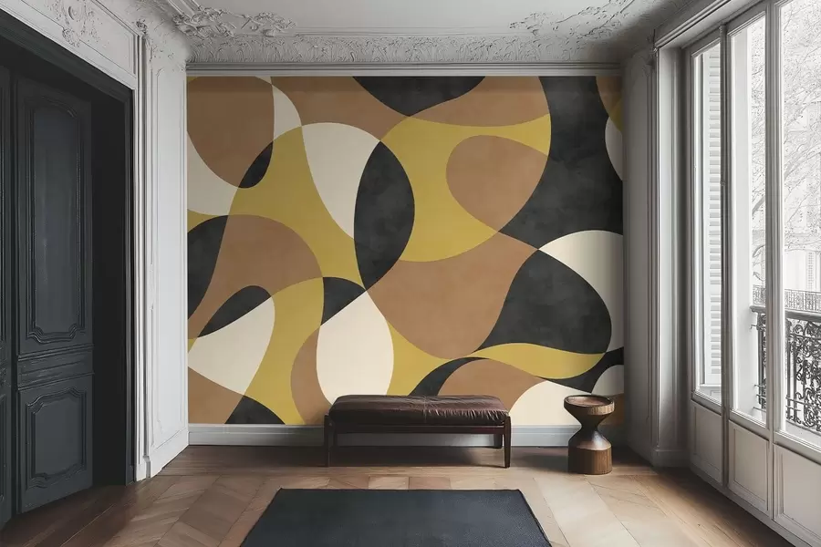 Wall Mural Photo Wallpaper Abstract pattern with flowing shapes and contrast w05149