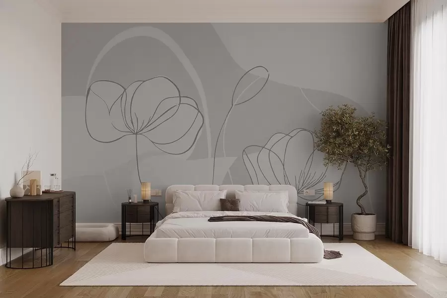 peintures murales Fleurs minimalistes w09779