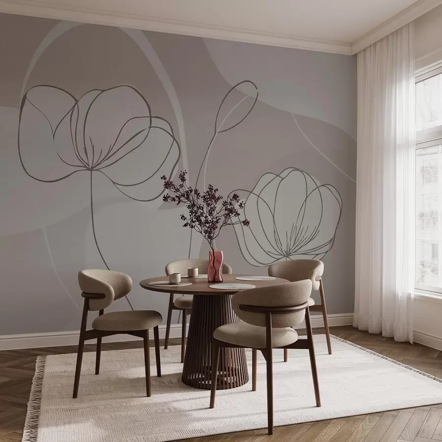 Wall Mural Photo Wallpaper Minimalist Flowers w09779
