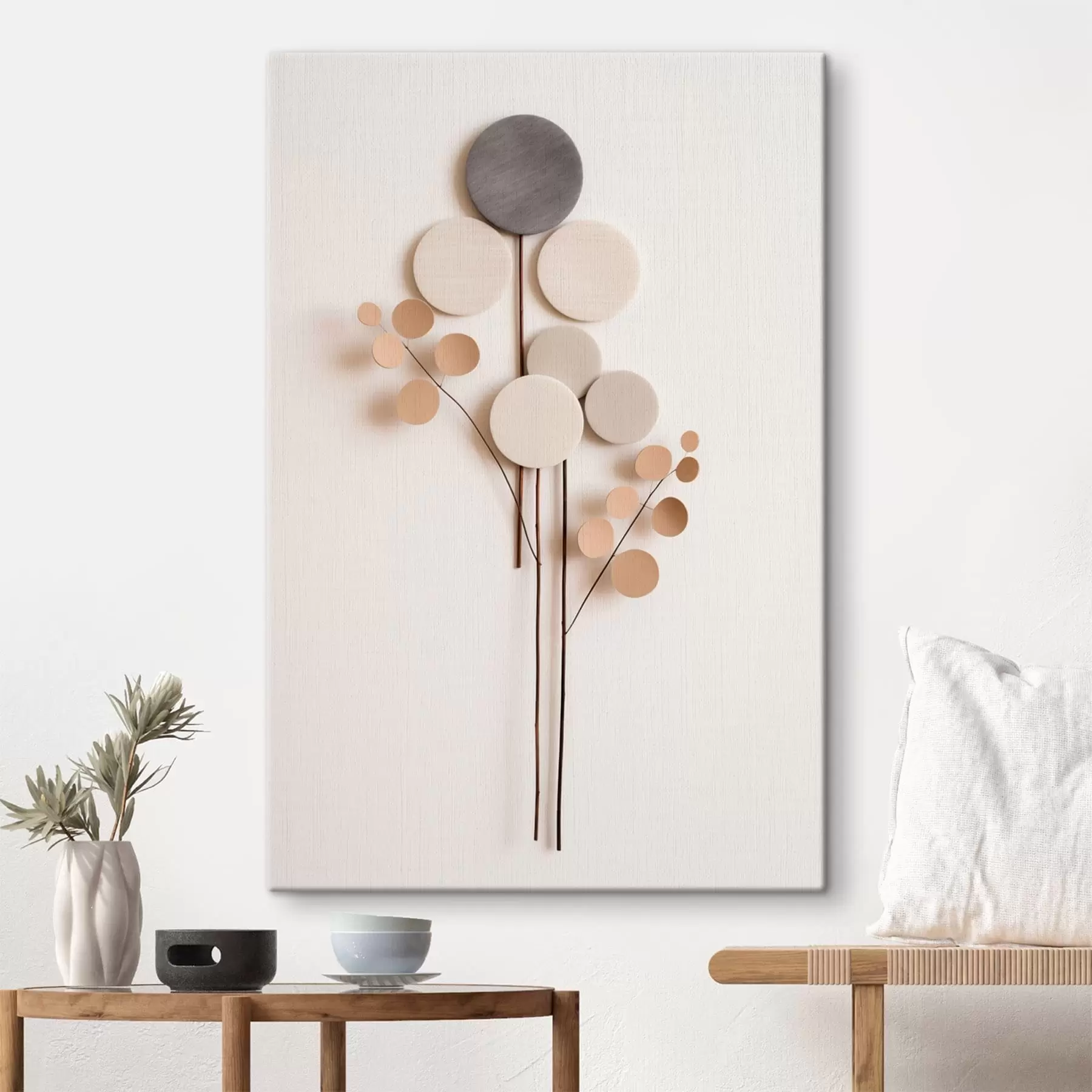 wall murals Minimal round shapes on thin stems s48597