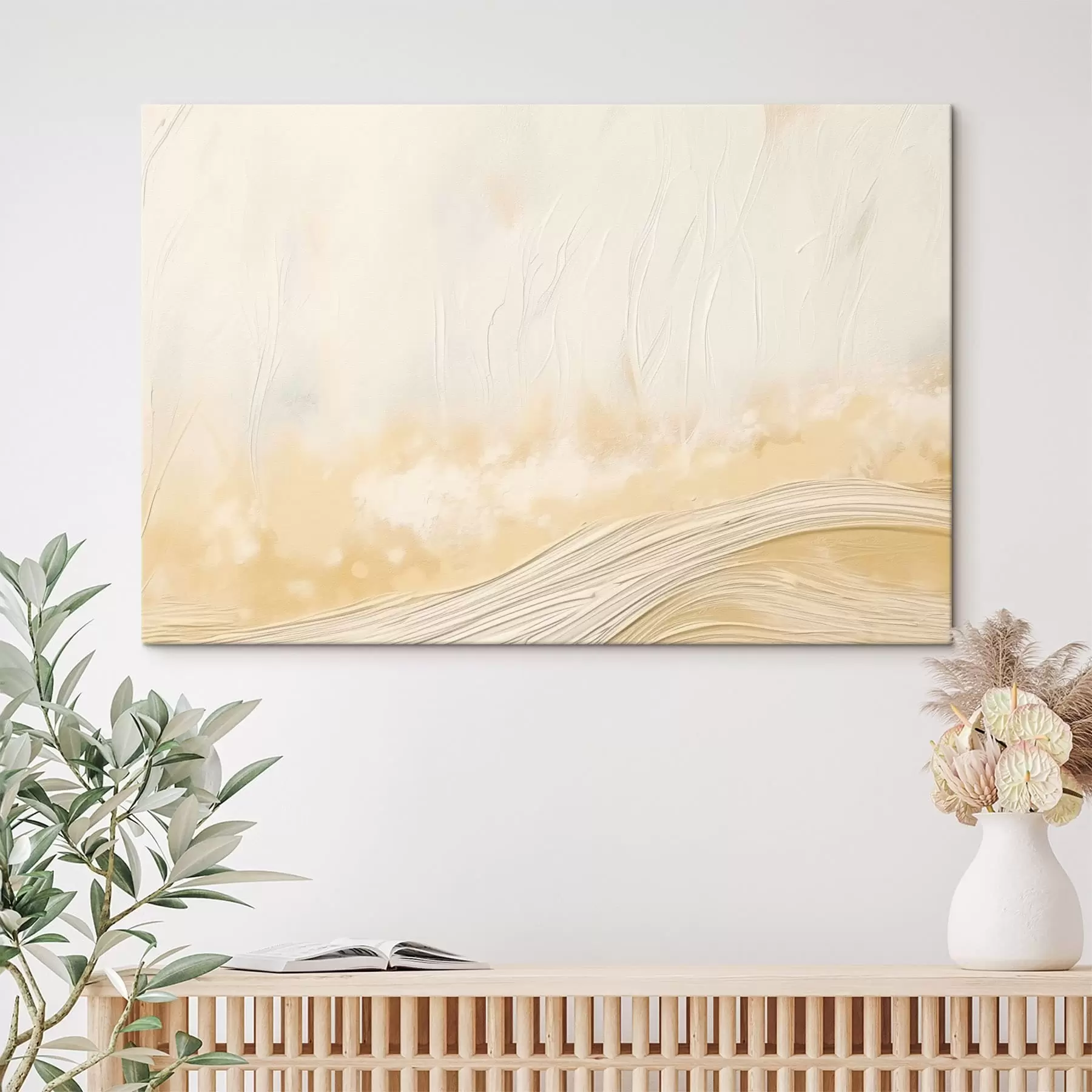 wall murals Abstract landscape with soft waves and light tones s48617