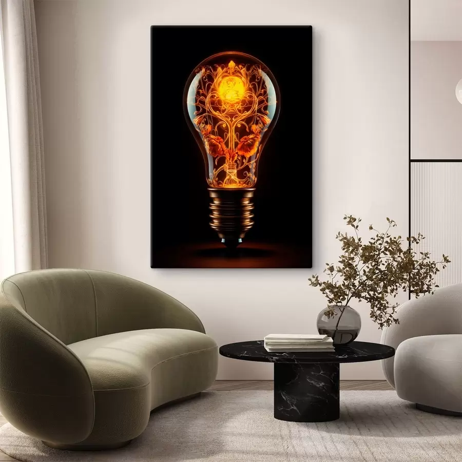 wall murals Glowing bulb with decorative patterns inside s48620