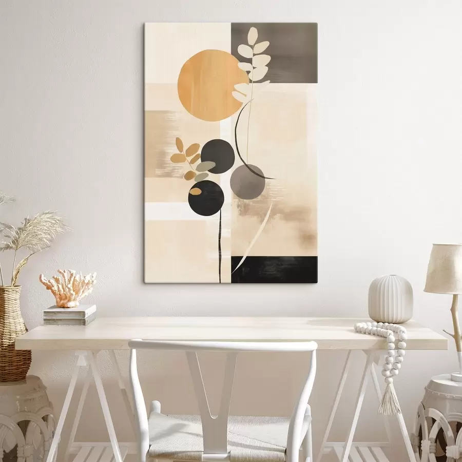 wall murals An abstraction with leaves and circles s48612