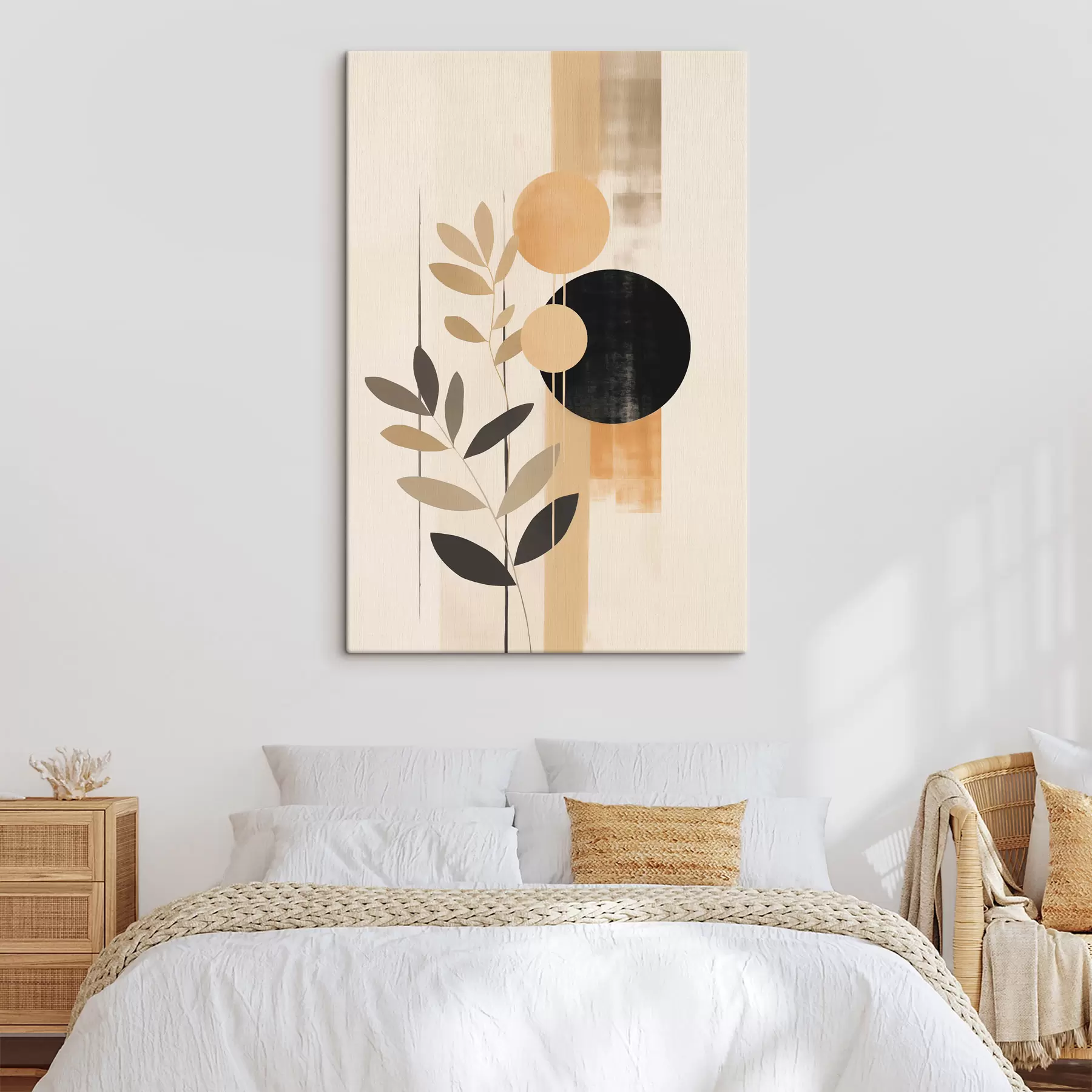 wall murals An abstraction with leaves and circles s48613