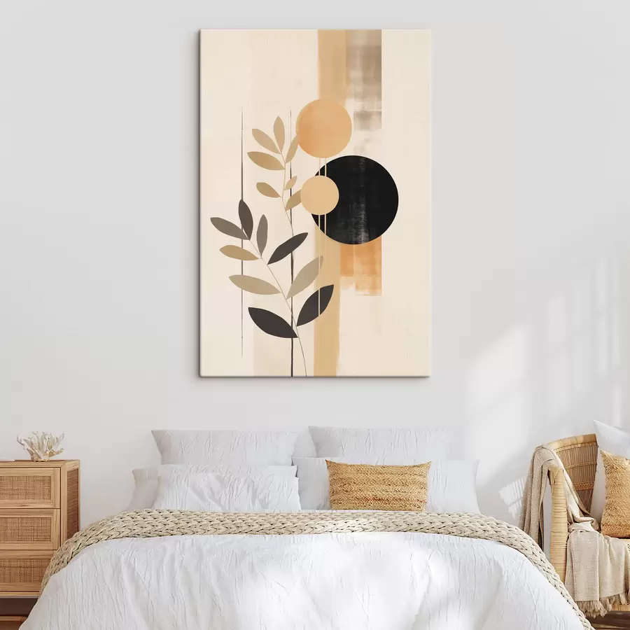wall murals An abstraction with leaves and circles s48613