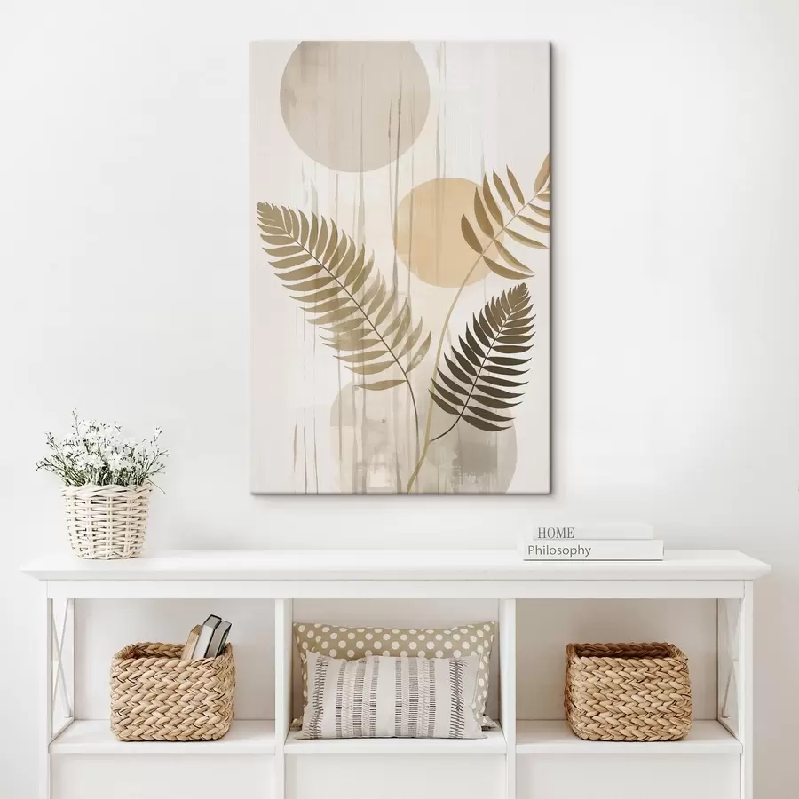 murales Una abstracción con ramas y hojas s48662