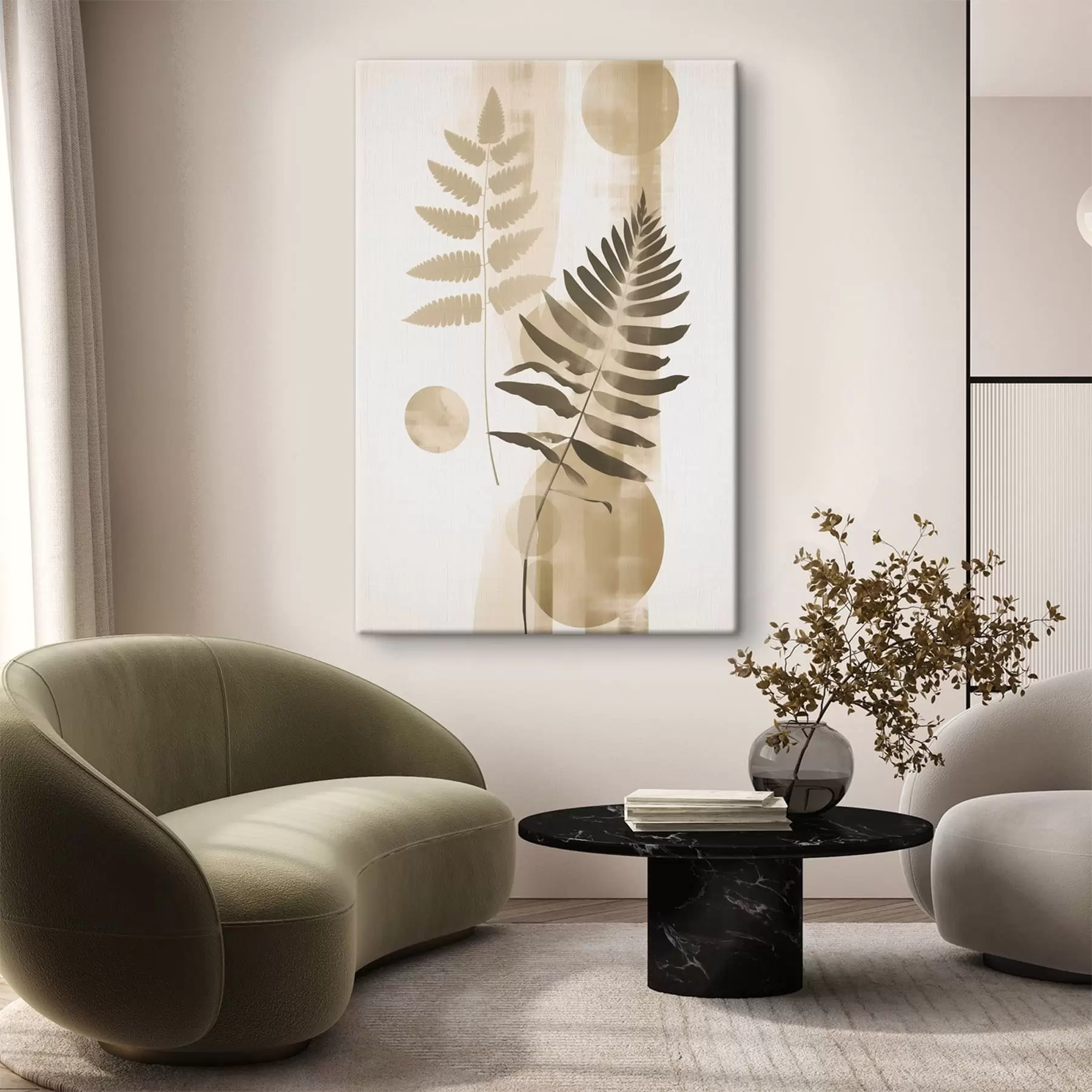 wall murals An abstraction with branches of leaves s48663