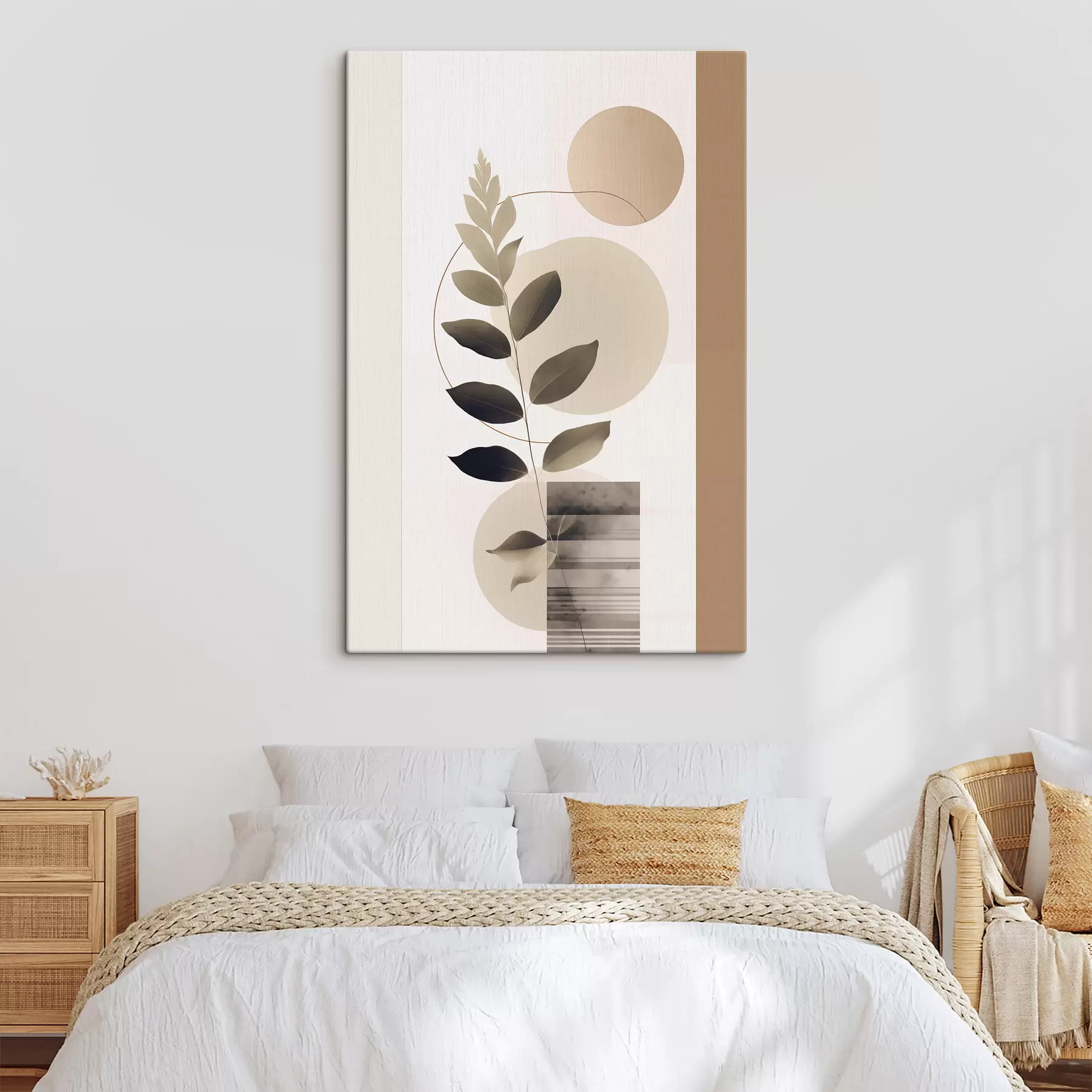 wall murals Abstract botanical leaves with shapes s48669