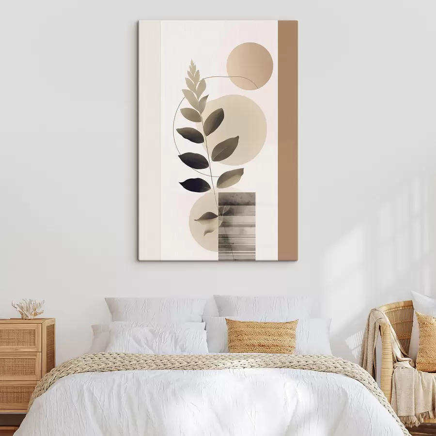 wall murals Abstract botanical leaves with shapes s48669