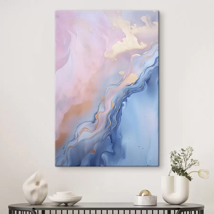 wall murals Abstract textured fluid art with swirling patterns of pink and blue colors s48729