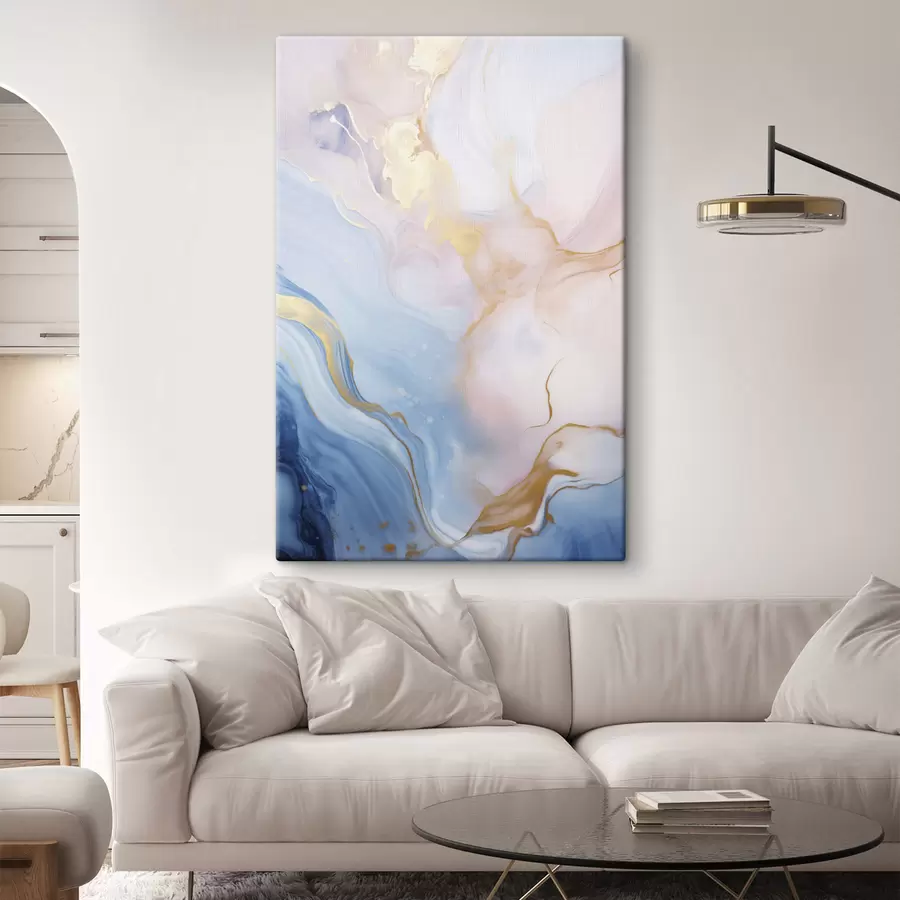 wall murals Abstract textured fluid art with swirling patterns of pink and blue colors s48730