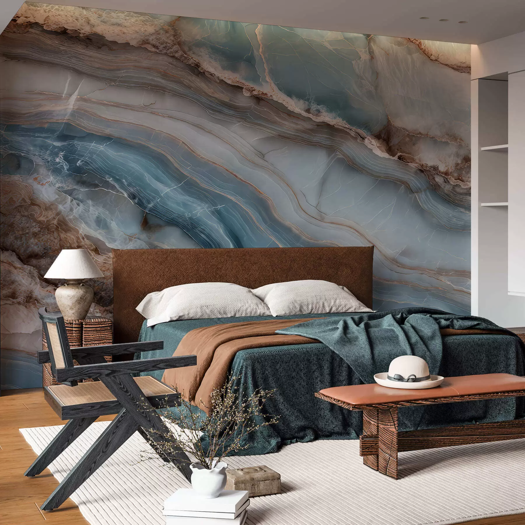 peintures murales Vagues de marbre w05488