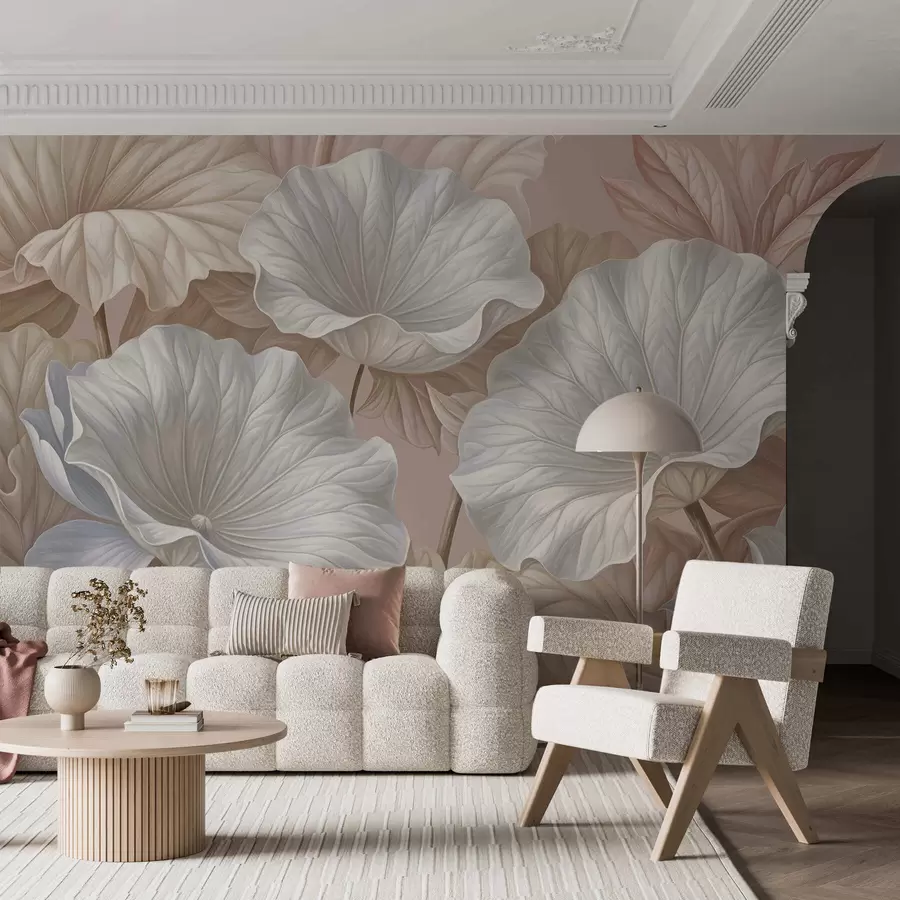 wall murals Luxurious large leaves w05493