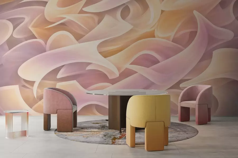 wall murals Intertwining abstract lines w05450