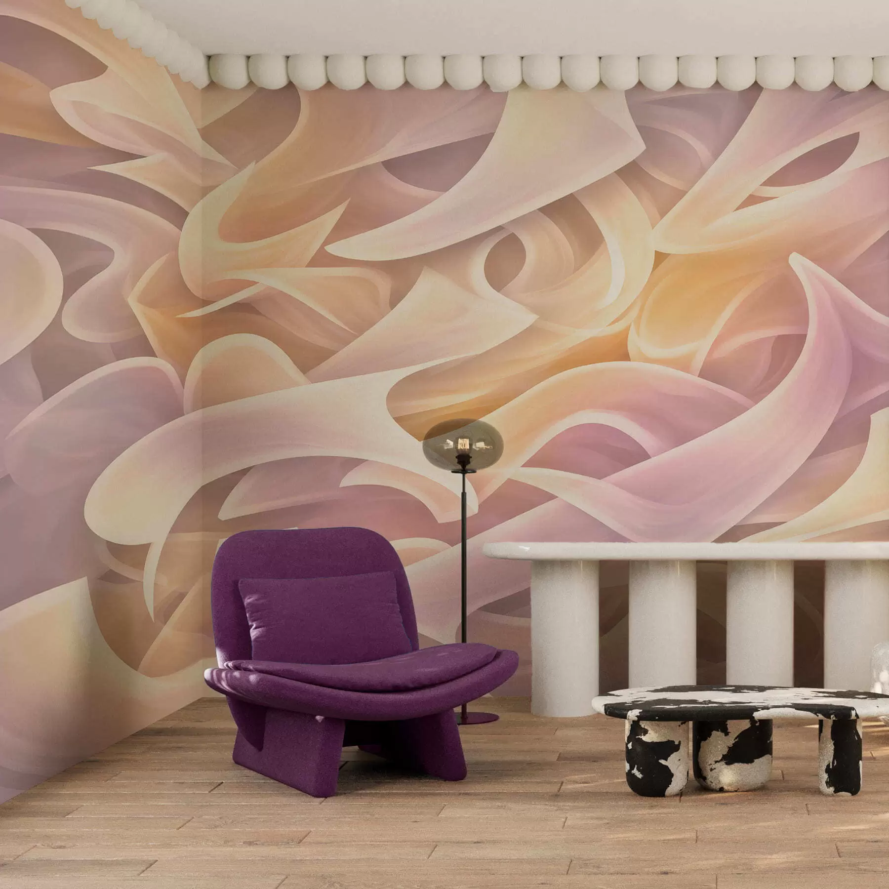 peintures murales Des lignes abstraites qui s'entrelacent w05450