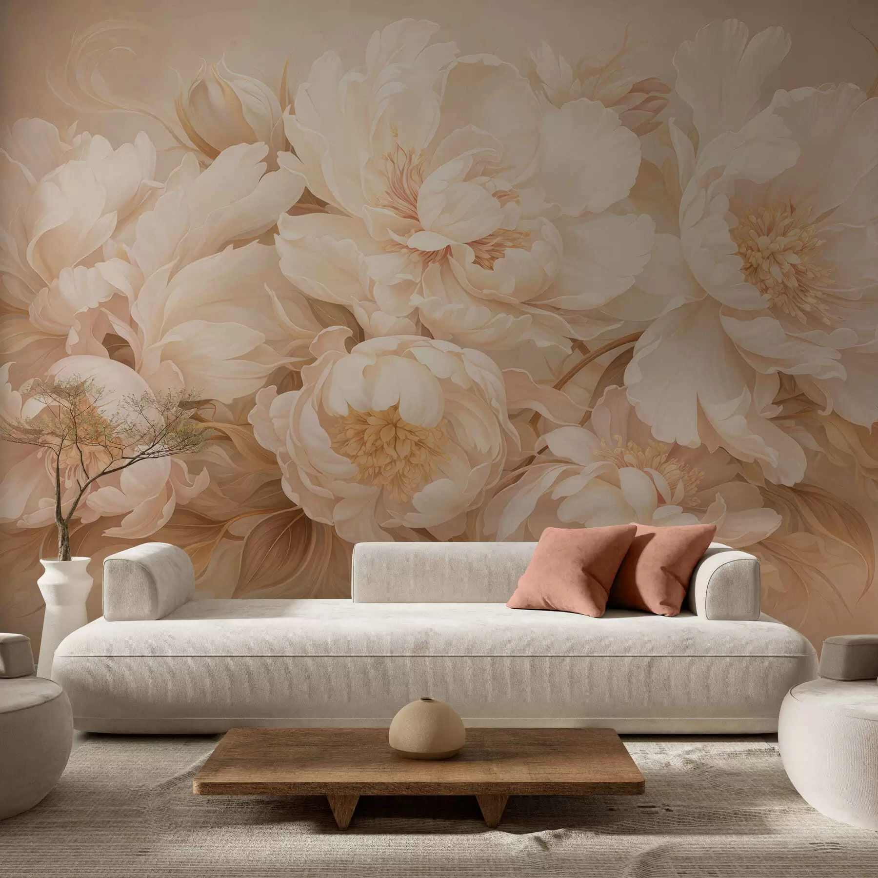 Wall Mural Photo Wallpaper Luxurious peonies w05497