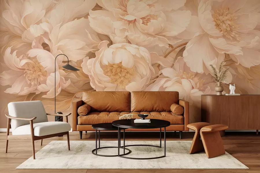 wall murals Luxurious peonies w05497