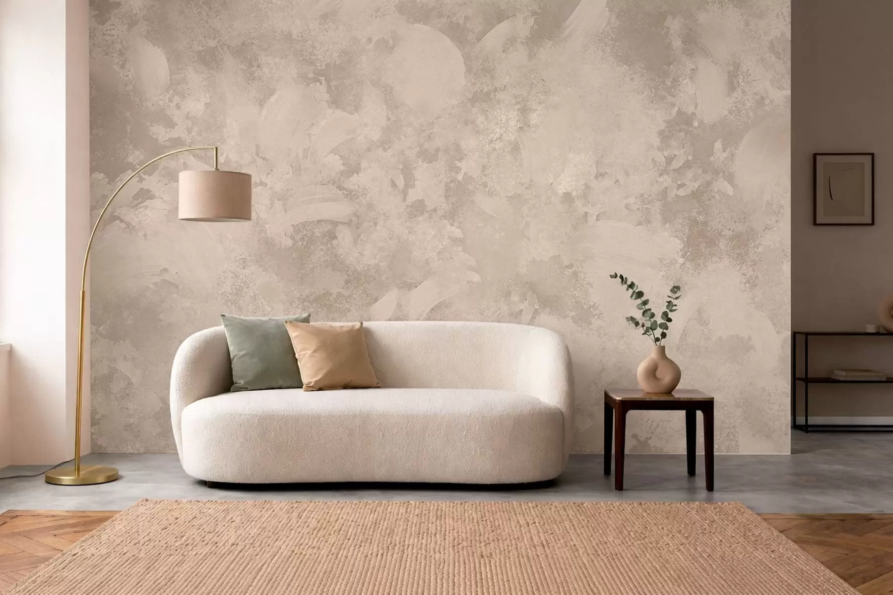 Wall Mural Photo Wallpaper Minimalism abstract brush texture in beige tones w05160