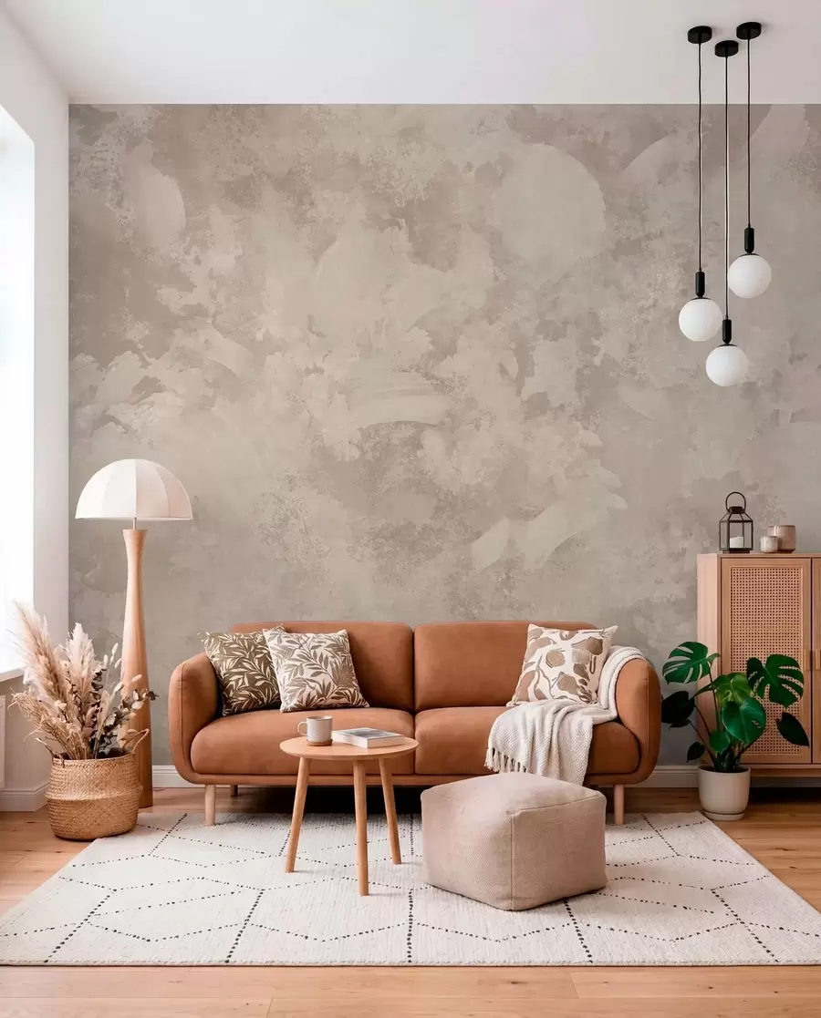 Wall Mural Photo Wallpaper Chalky Brushwork in Sand w05160