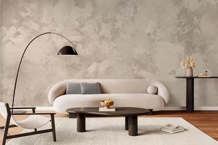 Wall Mural Photo Wallpaper Minimalism abstract brush texture in beige tones w05160