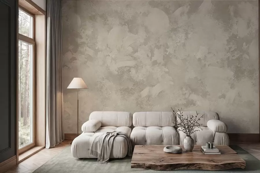 peintures murales Texture abstraite minimaliste au pinceau dans des tons beiges w05160