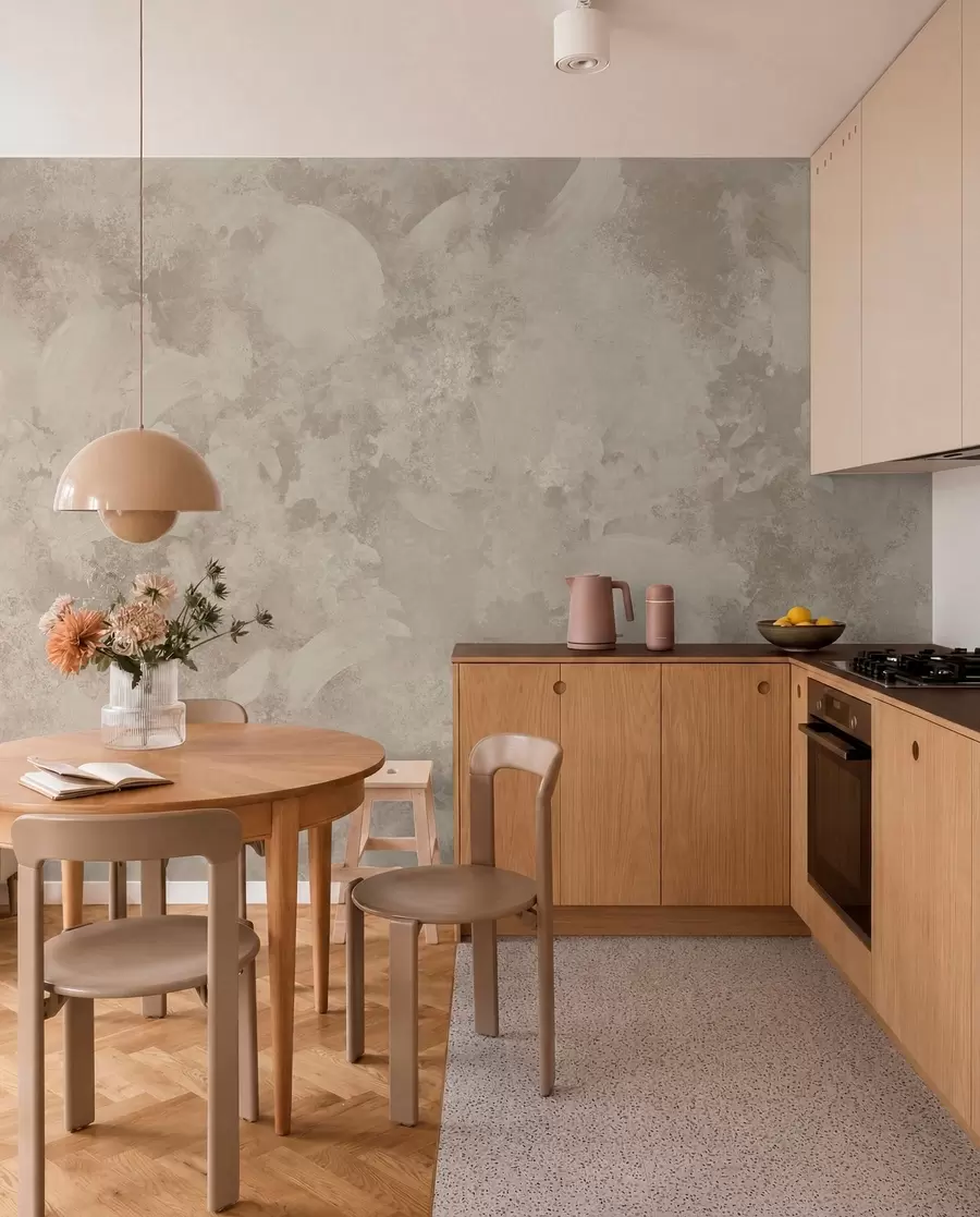 wall murals Minimalism abstract brush texture in beige tones w05160