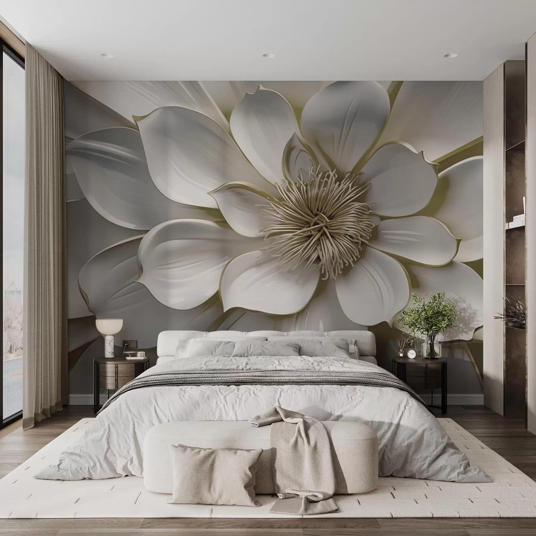 murais de parede Escultura floral w09777