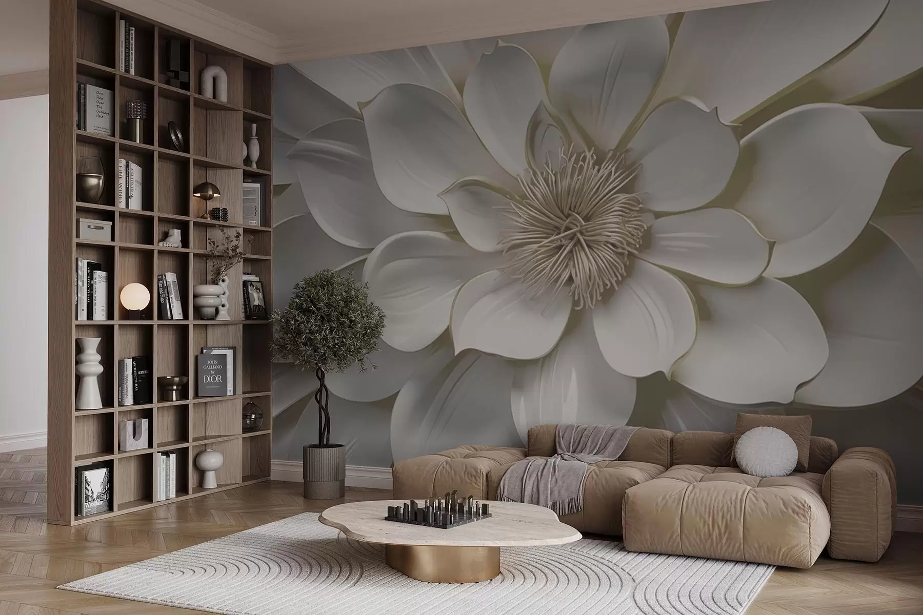 peintures murales Sculpture florale w09777