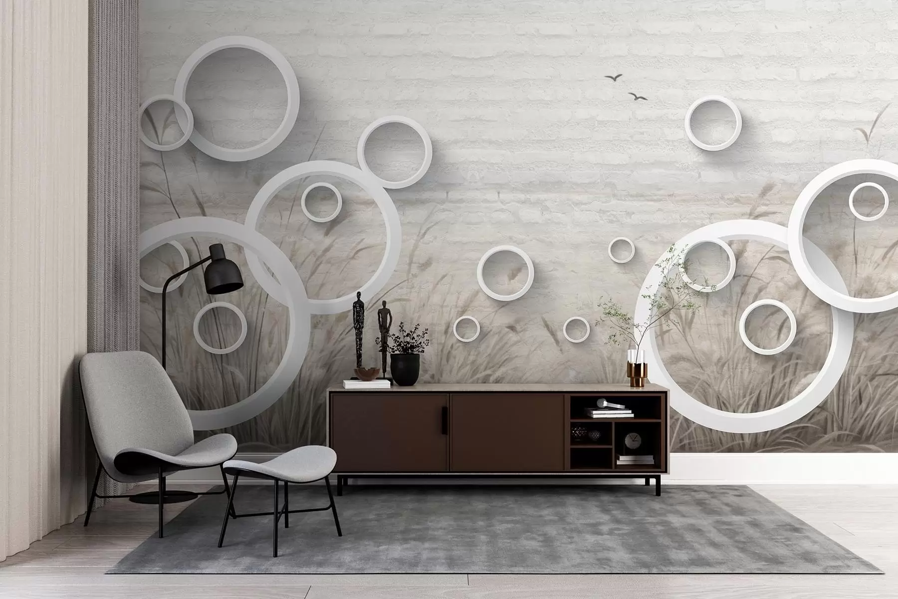 Wall Mural Photo Wallpaper Abstract circles w09781