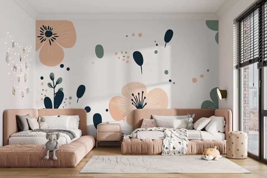 wall murals Scandinavian flowers w09783