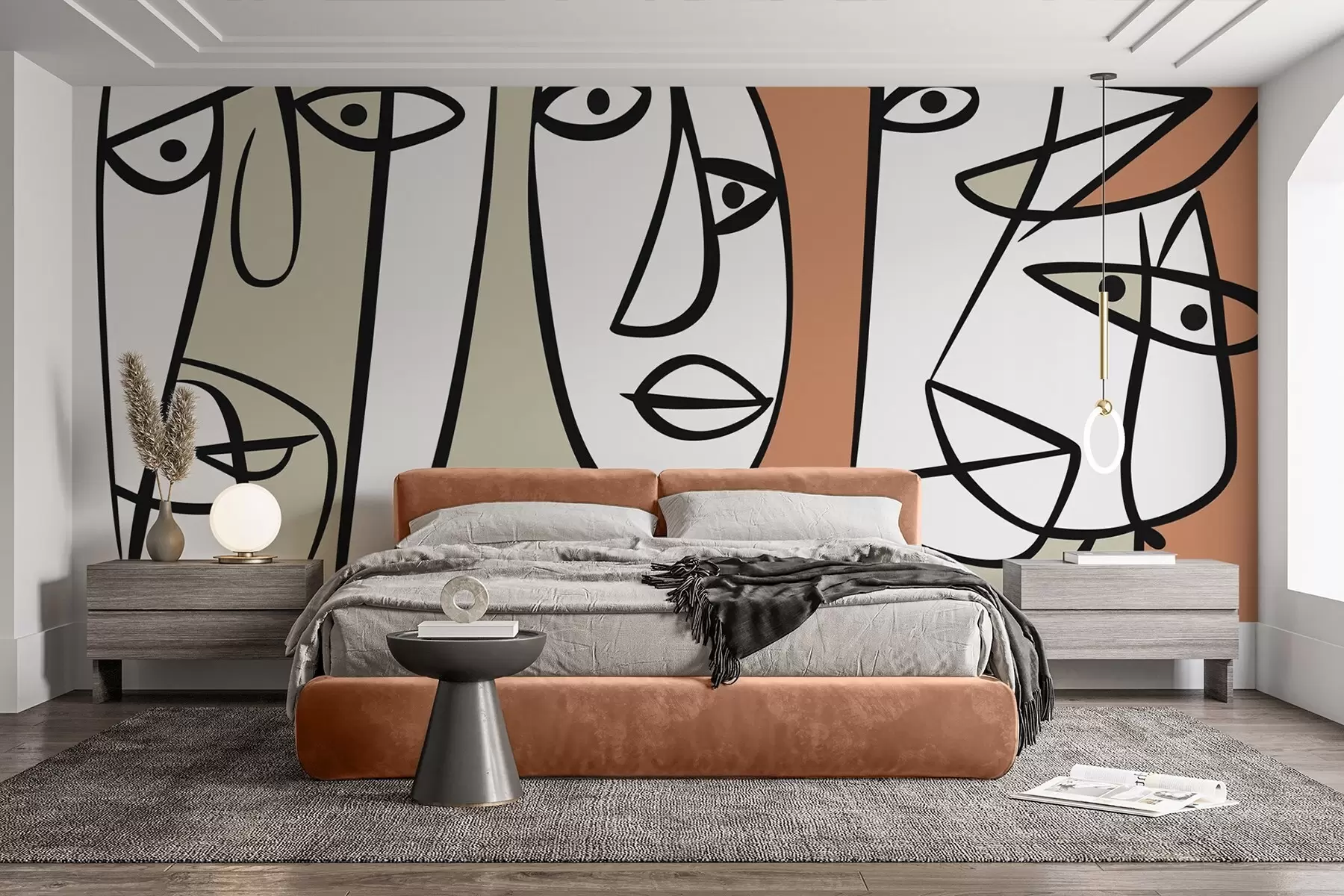 Wall Mural Photo Wallpaper Abstract faces w05504