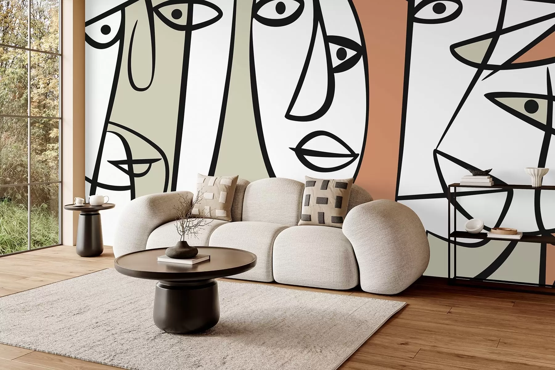Wall Mural Photo Wallpaper Abstract faces w05504